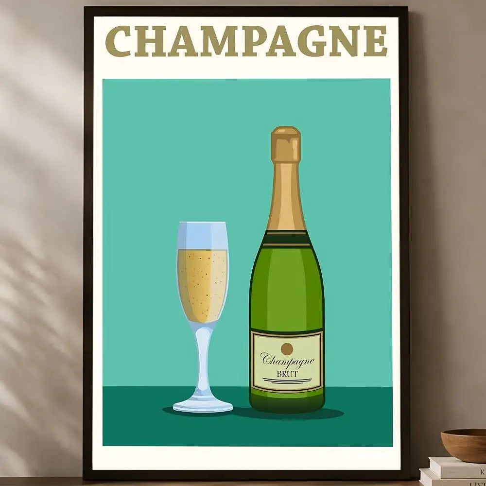 Wine Champagne Region Map Poster – Waterproof Self-Stick Wall Art Wall Art Poster Axl White05 15X20cmNoframe
