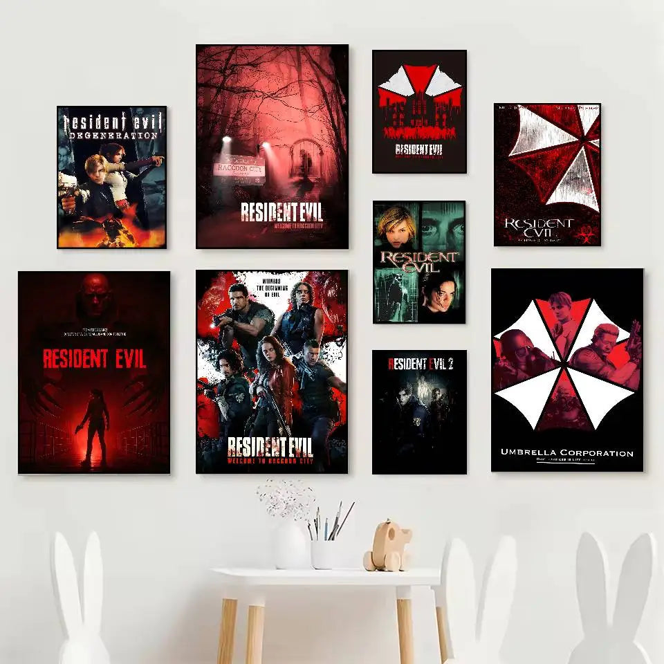 Resident Evil Game Series HD Wall Poster – Self-Adhesive PVC Wall Art Poster Axl