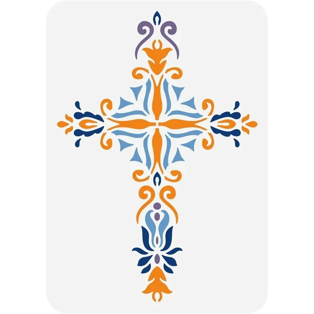 Crucifix Cross Painting Stencil 8.3x11.7" | DIY Scrapbooking Craft Stencil Axl