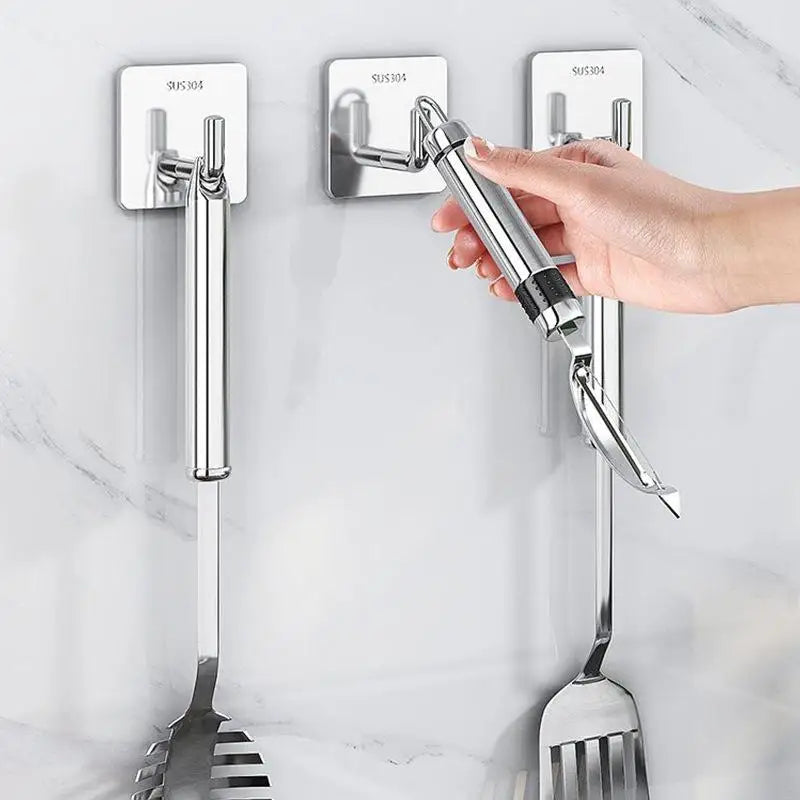 Stainless Steel Self-Adhesive Wall Hooks – Heavy Duty 5/10 Pack Adhesive Wall Hooks Axl