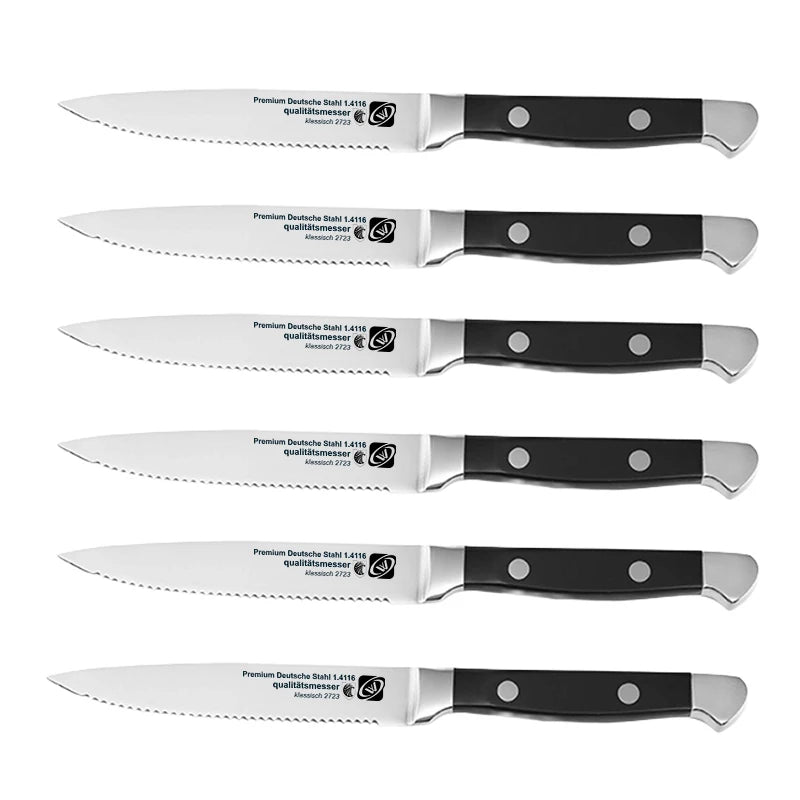 Steak Knife & Fork Set 4/6/8 Pc – German Steel Polished Handles Steak Knife Set Axl 6 Pc Knife Set China Mainland