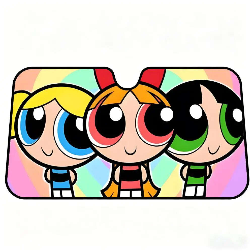 Powerpuff Girls Car Windshield Sunshade – Foldable Sun Visor Car Windshield Sunshade Axl 162X86CM 3