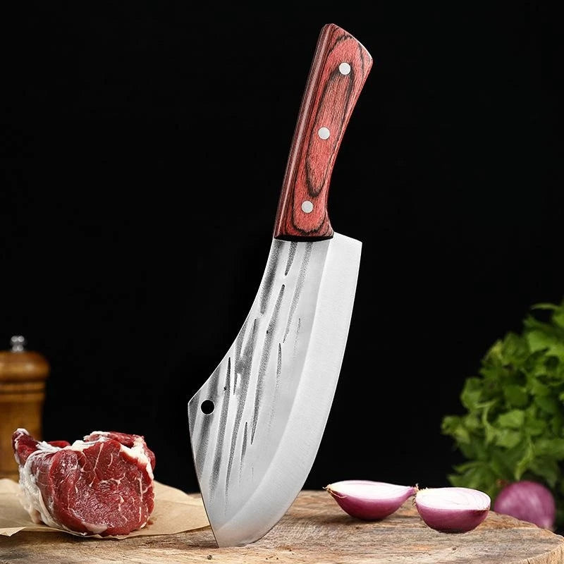 Forged Stainless Steel Cleaver Knife – Wood Handle Butcher Kitchen Cleaver Knife Axl