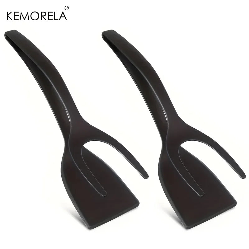 2-in-1 Flip Spatula Tongs – Non-Stick Nylon Egg & Pancake Flipper Spatula Tongs Axl 2PCS