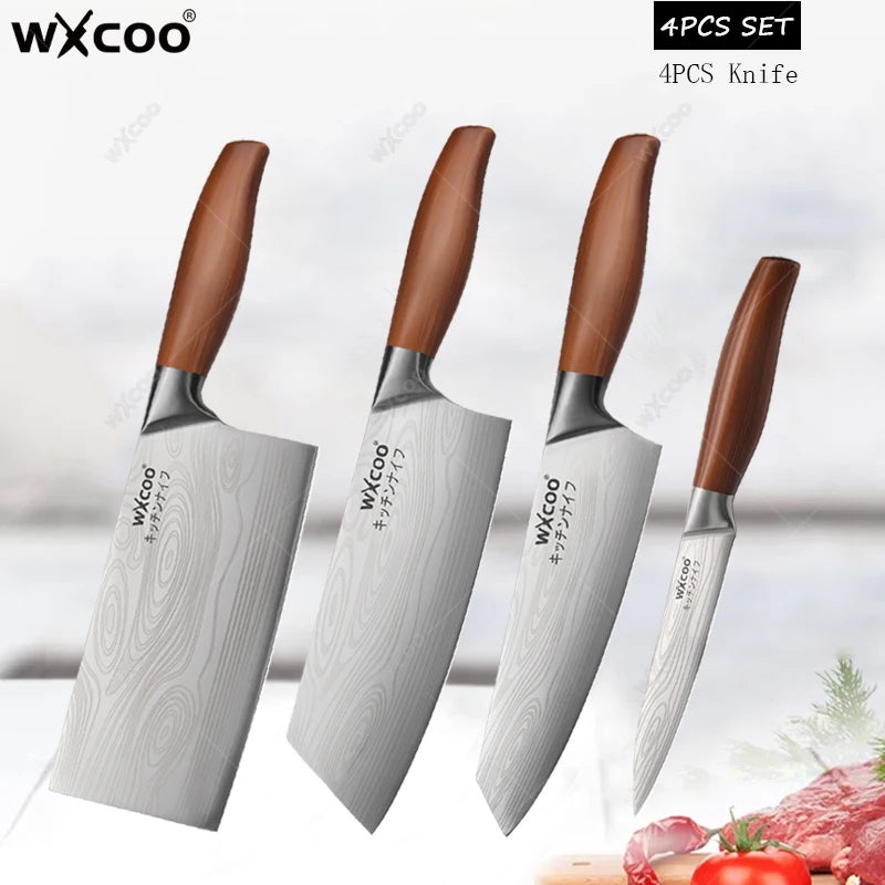 WXCOO Professional Chef Knife Set – Sharp Stainless Steel Kitchen Kitchen Knife Set Axl 4PCS SET