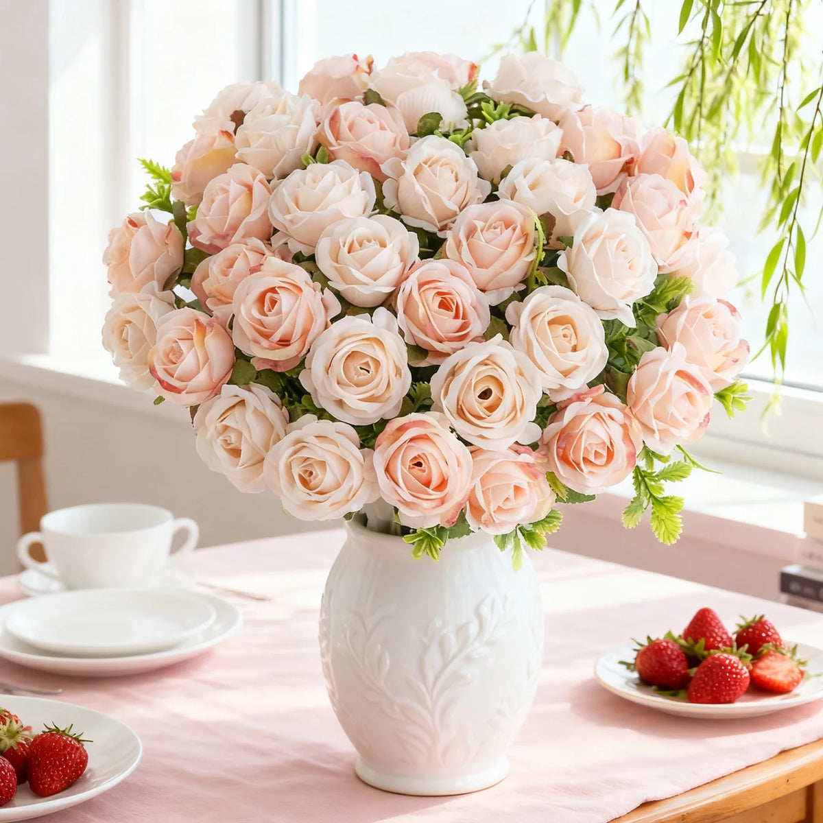 Silk Rose Artificial Bouquet – Wedding, Home & Decor Gift Artificial Flower Bouquet Axl