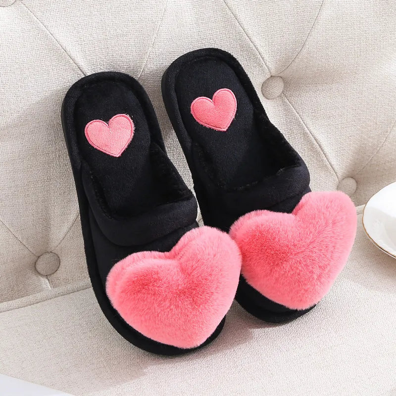 Women's Fuzzy Winter Slippers – Warm Fur Thick Sole Indoor Slides Winter House Slippers Axl Pink 40-41