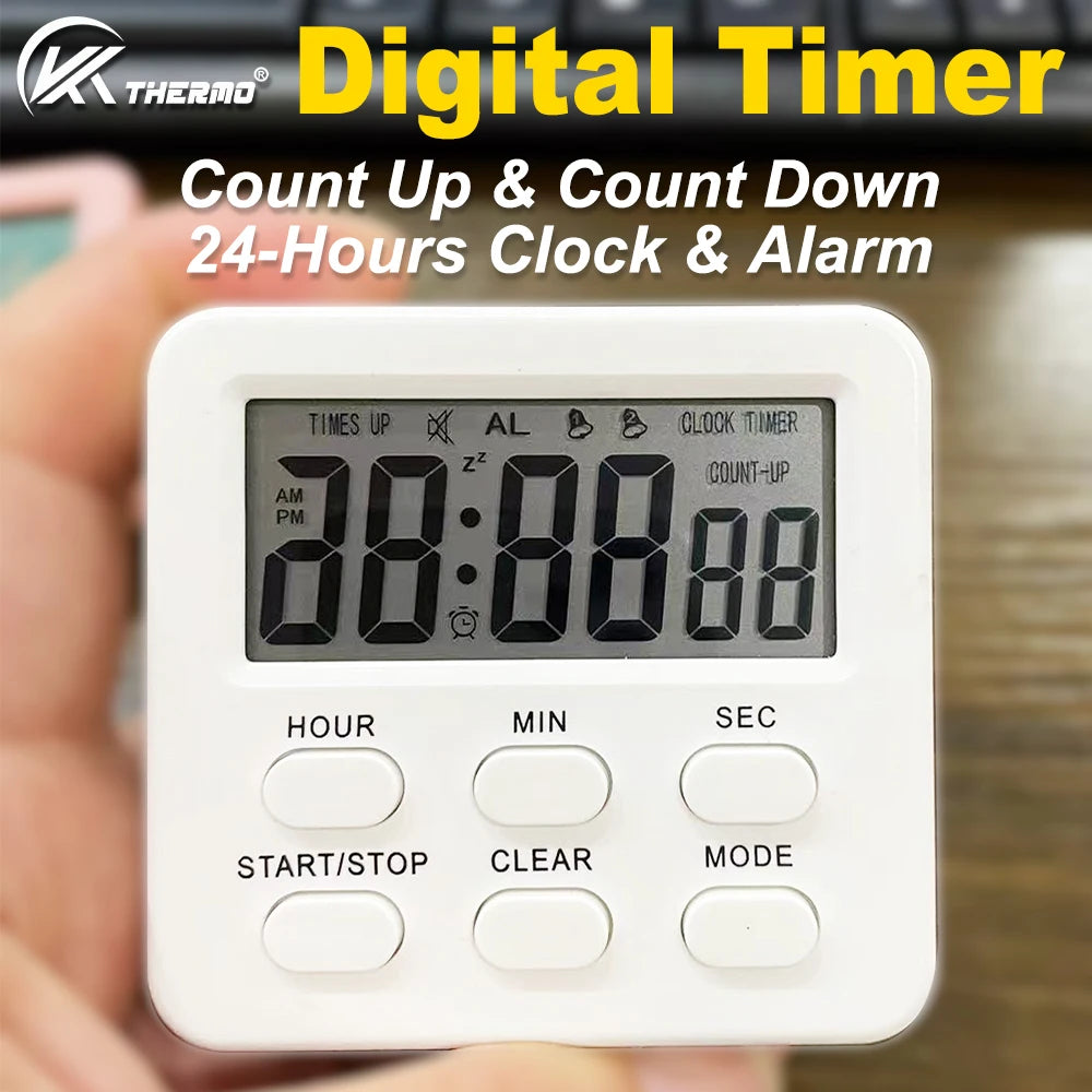 KT THERMO Digital Kitchen Timer & Alarm Clock | Compact Digital Kitchen Timer Axl