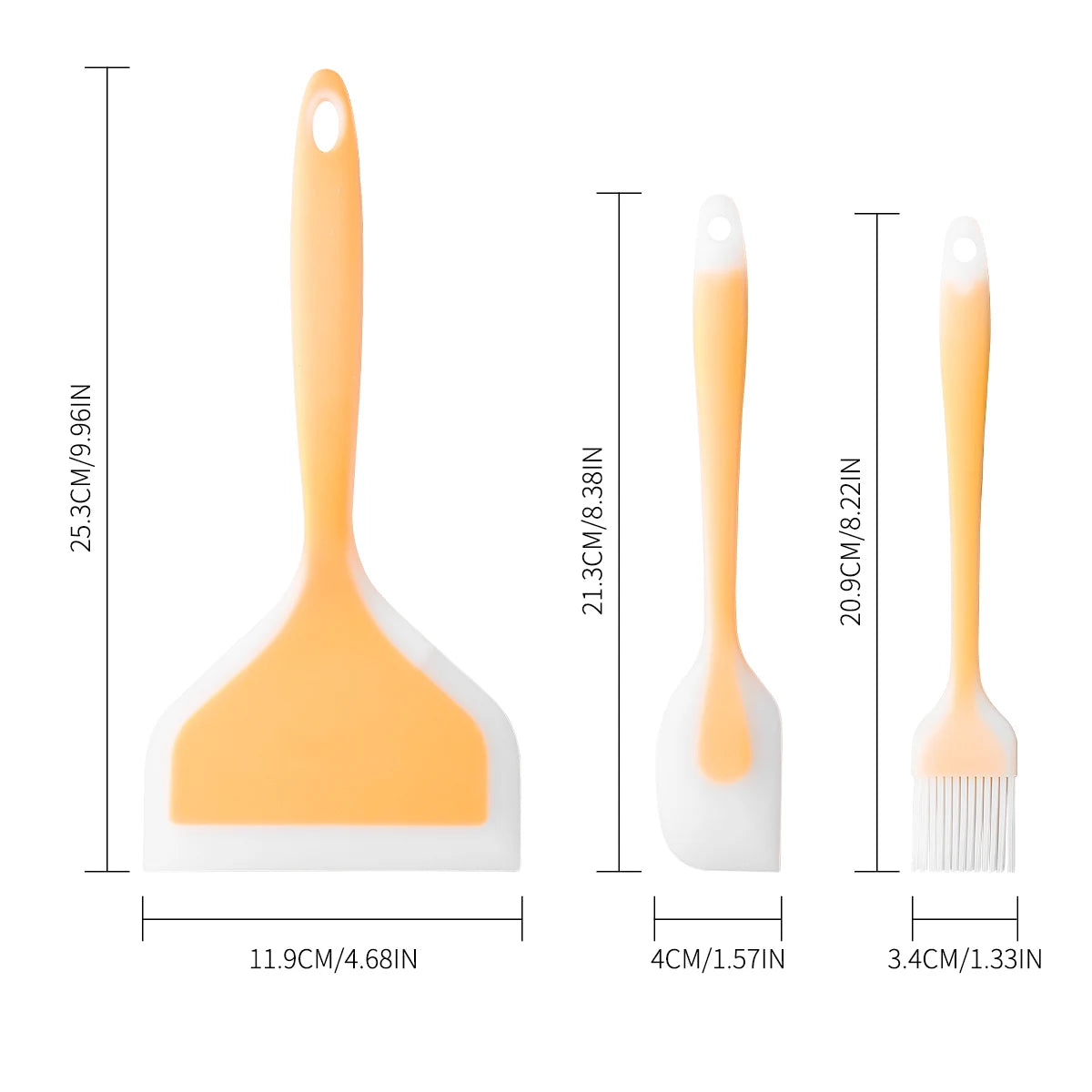 3-Piece Silicone Spatula Set – Wide Non-Stick Cooking Scrapers Silicone Spatula Set Axl