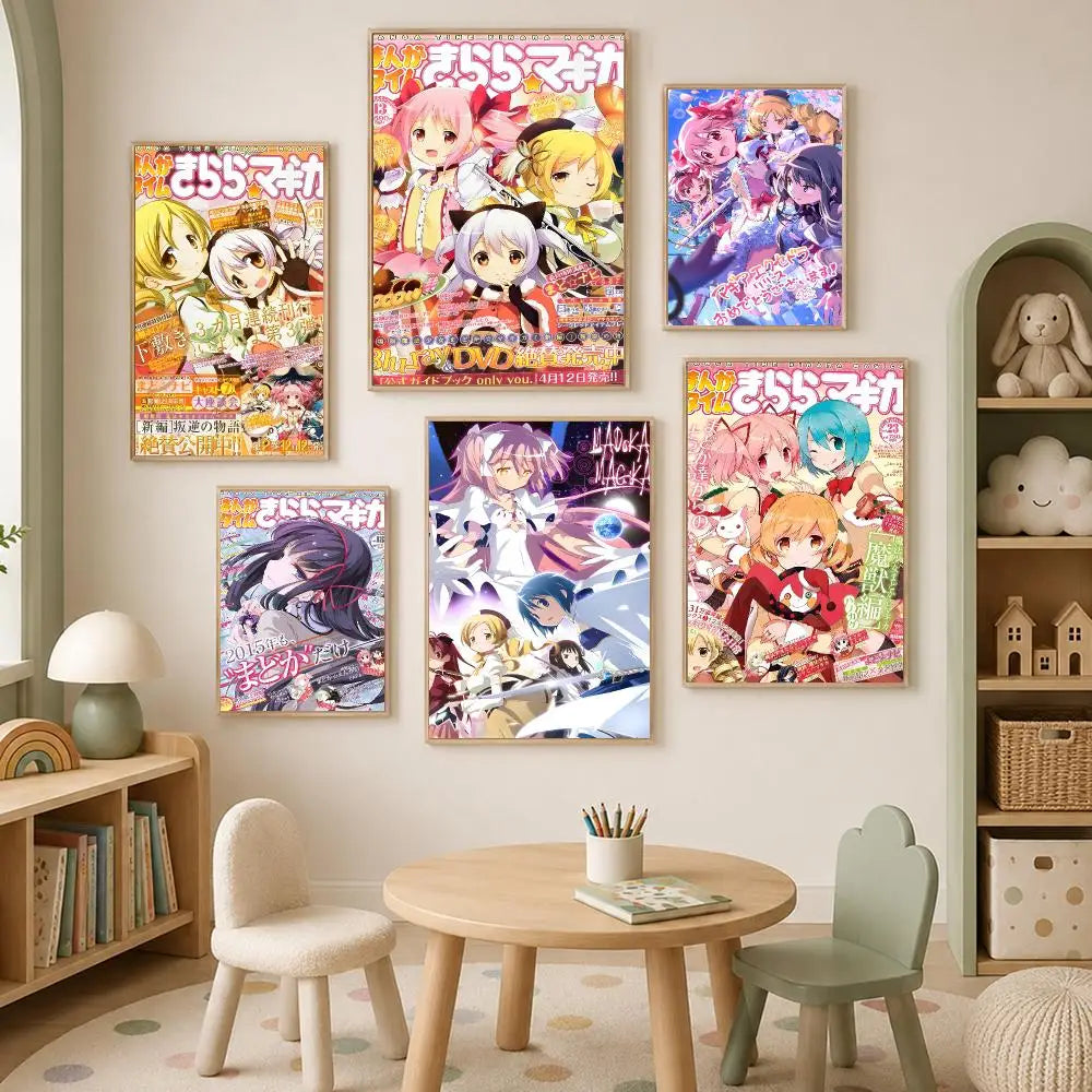 Puella Magi Madoka Magica Self-Stick HD Wall Art Poster Anime Wall Poster Axl