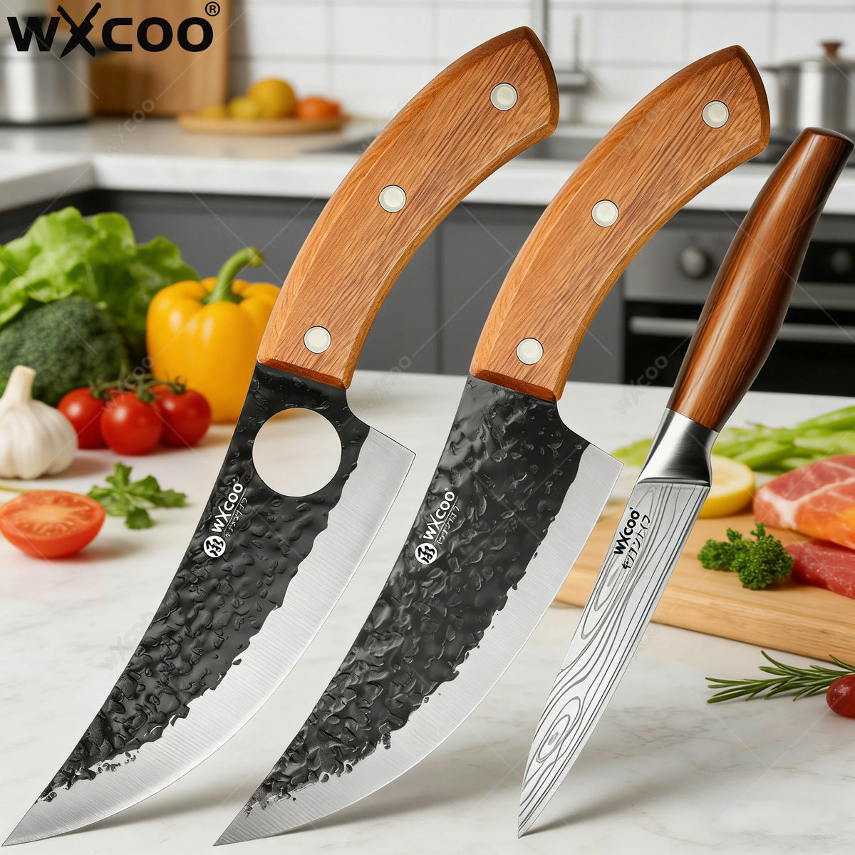 WXCOO Hand Forged Boning Knife – Stainless Steel Chef Knife Kitchen Boning Knife Axl
