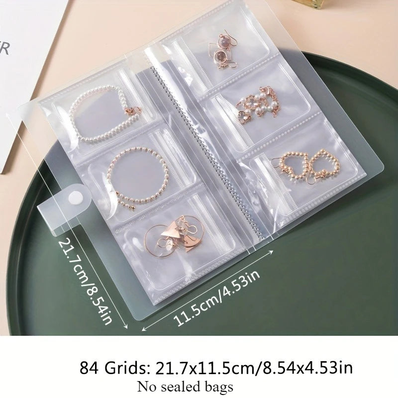Portable Jewelry Organizer Album – Anti-Oxidation Zipper Bag Jewelry Organizer Axl 84-Grid No bag