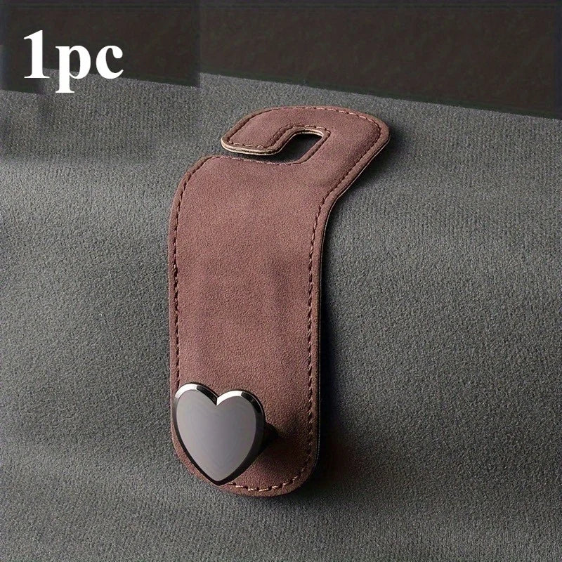Heart-Shaped Car Seat Back Storage Bag | SUV & Sedan Car Seat Organizer Axl Brown
