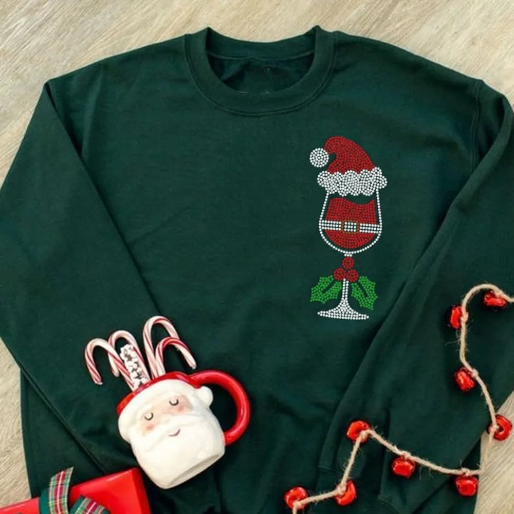 Christmas Glass Rhinestone Iron-On Appliqué | 11.7×8.3 In Iron-On Appliqué Patch Axl