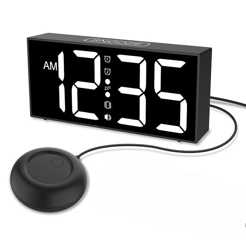 LED Digital Alarm Clock – Minimalist Bedside Desk Clock LED Alarm Clock Axl White