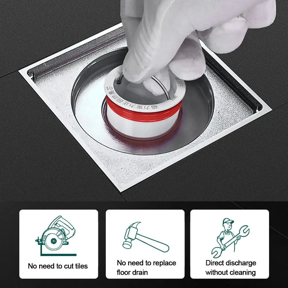 Anti-Odor Floor Drain Plug – One-Way Valve Shower Stopper Floor Drain Plug Axl