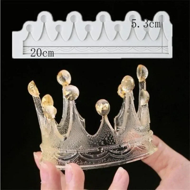 3D Crown Silicone Mold – Fondant & Gumpaste Cake Decorating Silicone Baking Mold Axl WHITE