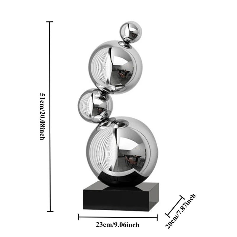 Nordic Metal Figurine – Luxury Minimalist Home Décor Sculpture Decorative Figurine Axl Silvery