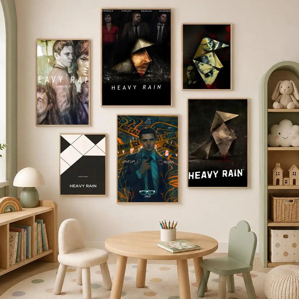 Heavy Rain Game Poster – Self-Stick HD Waterproof Wall Art Wall Art Poster Axl