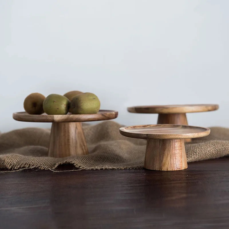 KEMORELA Elevated Wooden Cake Stand & Serving Tray Wooden Cake Stand Axl