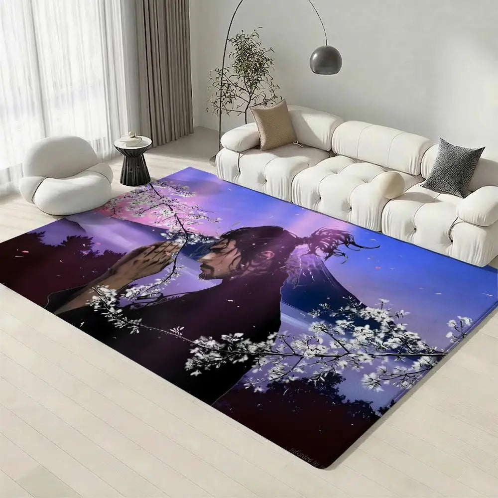 Manga Vagabond Flannel Floor Mat – Non-Slip Soft Indoor Rug Indoor Area Rug Axl