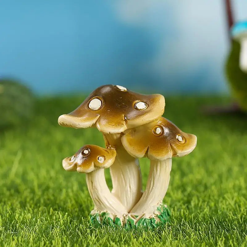 Resin Mushroom Figurines – Mini Garden Bonsai Fairy Decor Garden Figurine Axl I