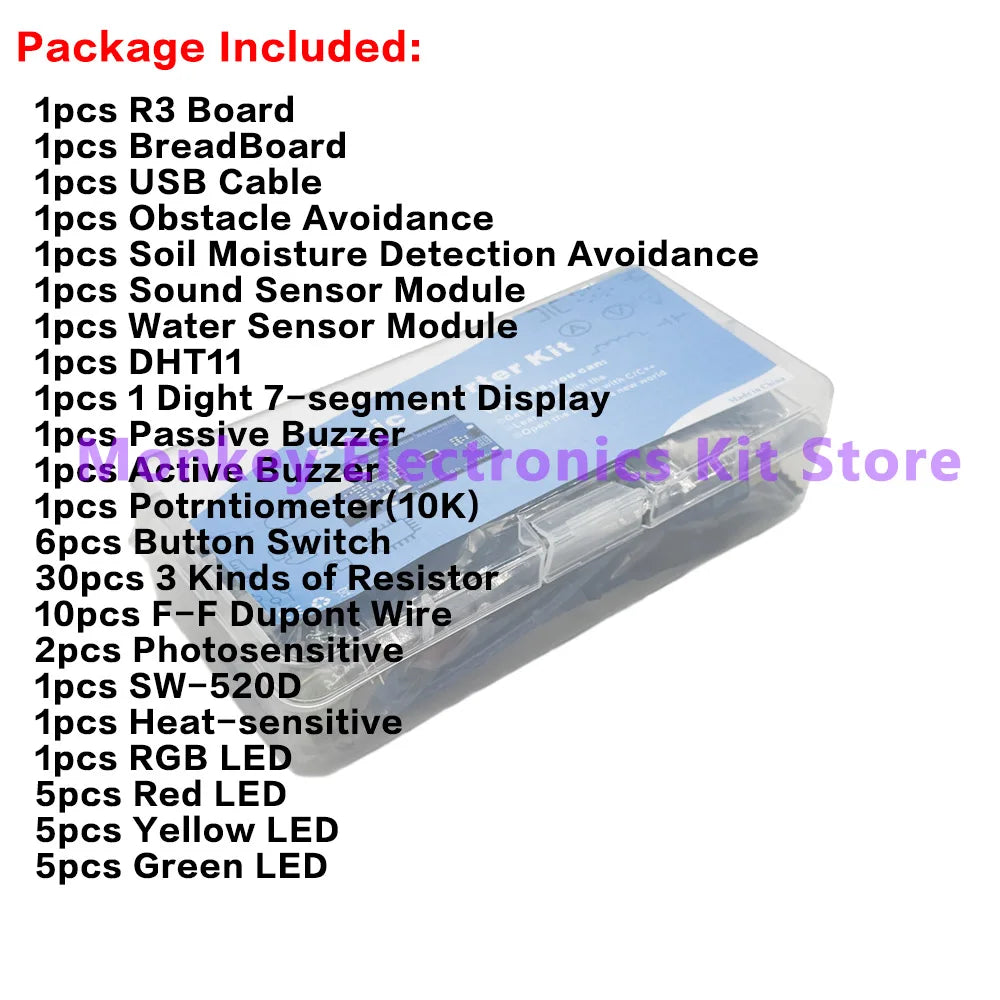 400-Hole Breadboard Kit – LED, Sensor, Resistor & Voltage Kit Electronics Learning Kit Axl