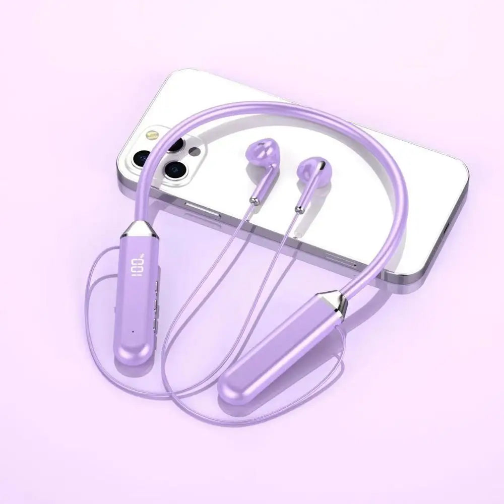 Waterproof Bluetooth Neckband Headphones | Aluminum Alloy ANC Neckband Headphones Axl purple