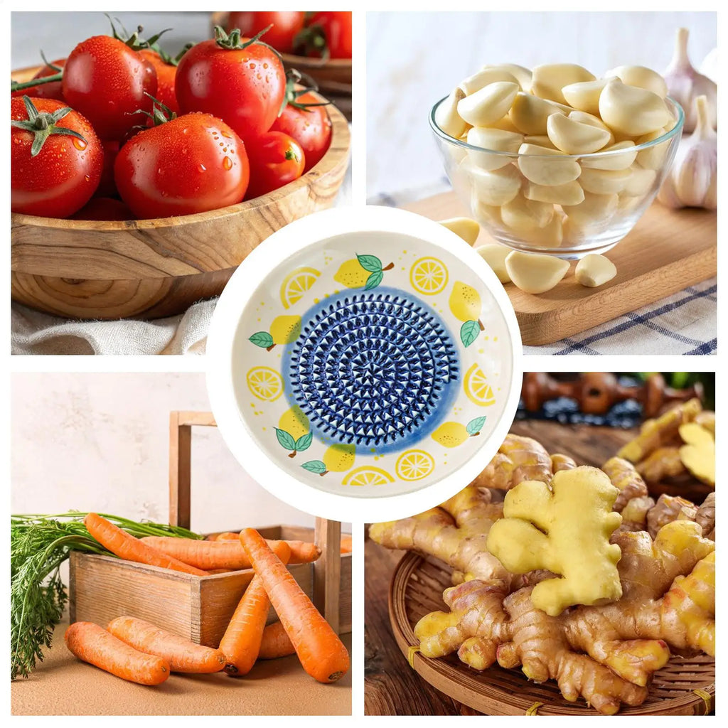 2-in-1 Ceramic Garlic & Ginger Grater Plate | Kitchen Tool Ceramic Grater Plate Axl