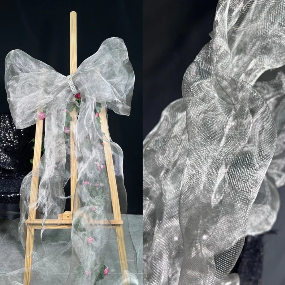 Shapeable Wire Mesh Organza Fabric – DIY Cloud Decoration Decorative Craft Fabric Axl Grey