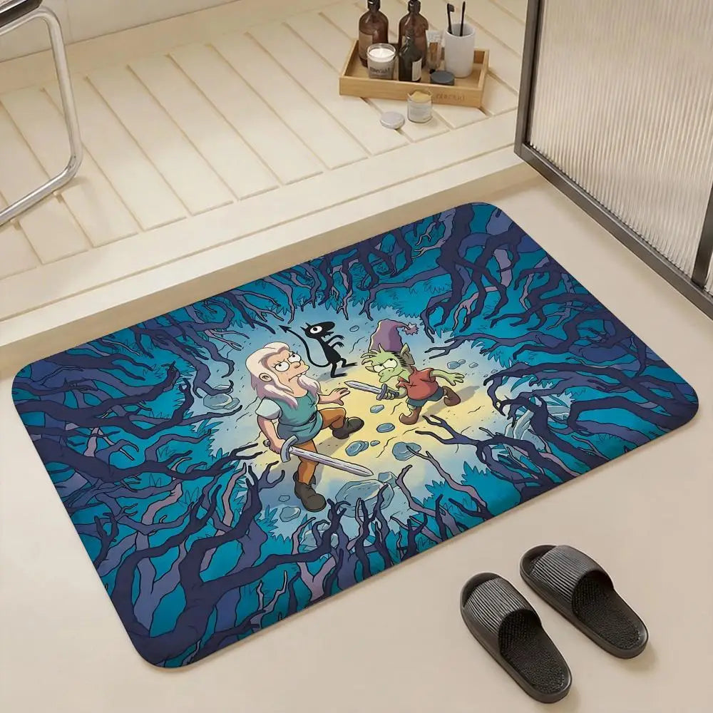 Cartoon Flannel Floor Mat – Non-Slip Soft Plush Indoor Rug Indoor Floor Rug Axl