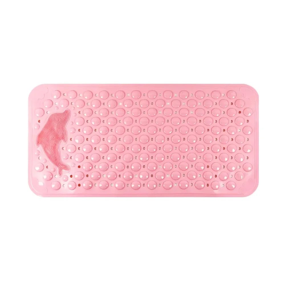PVC Non-Slip Massage Bath Mat 35×70cm | Dolphin Pattern Non-Slip Bath Mat Axl Pink 35x70cm
