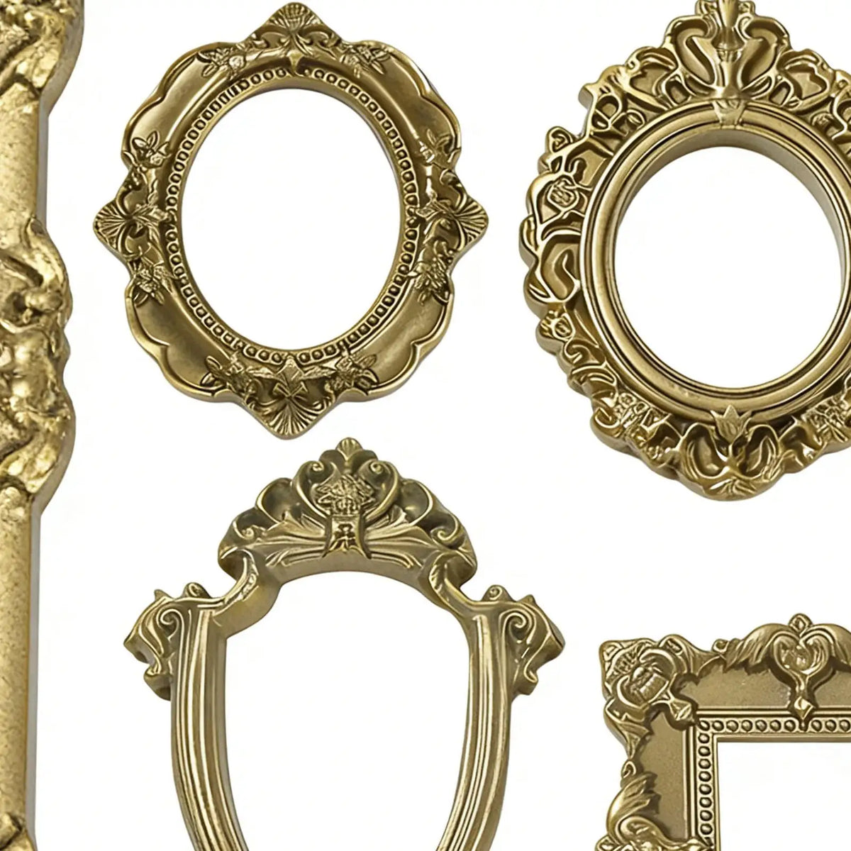 Mini Antique Gold Picture Frames Set of 5 – Vintage Resin Mini Picture Frames Axl