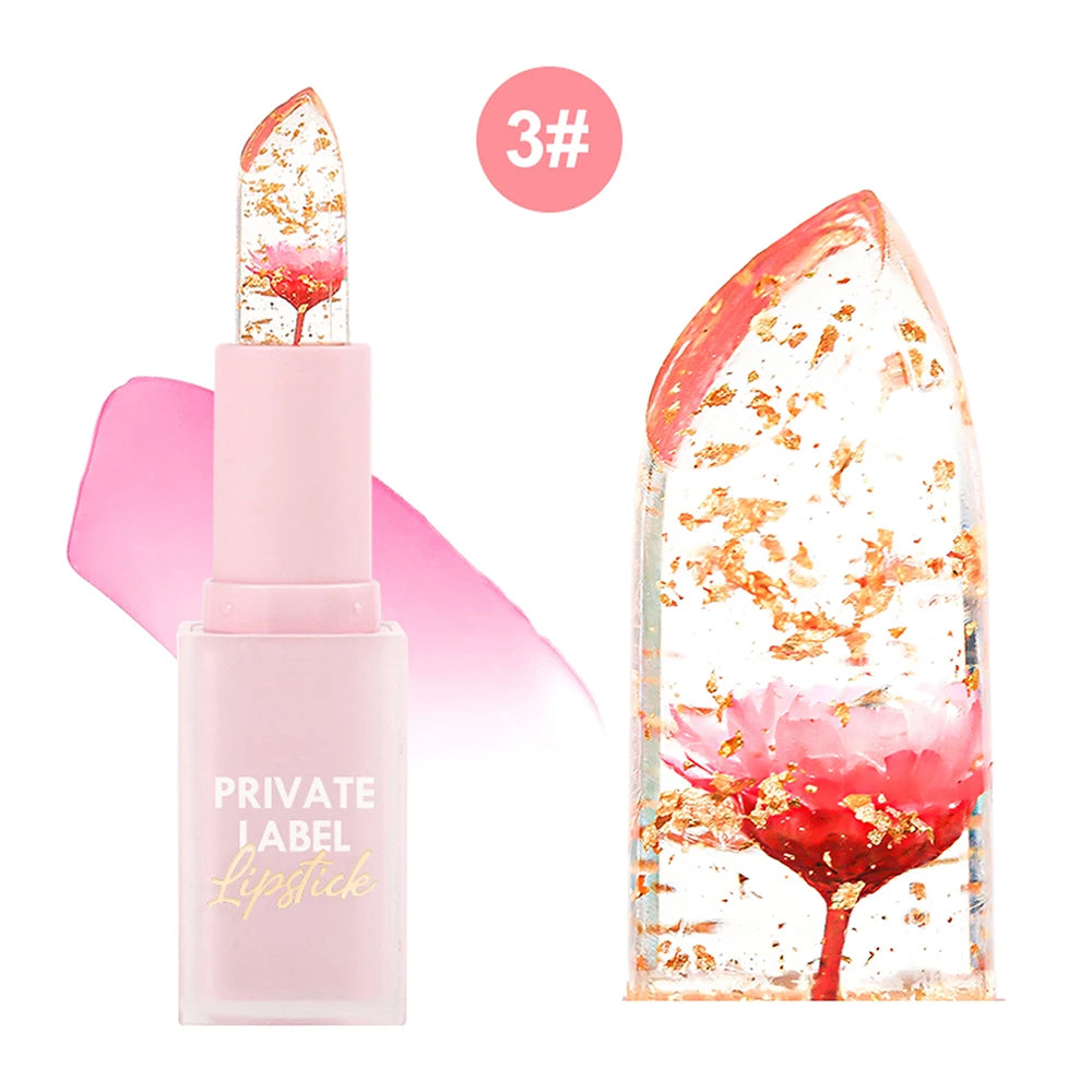 Crystal Jelly Lip Balm – Color-Changing Gold Foil Moisturizer Jelly Lip Balm Axl P218B-03 30pcs with logo