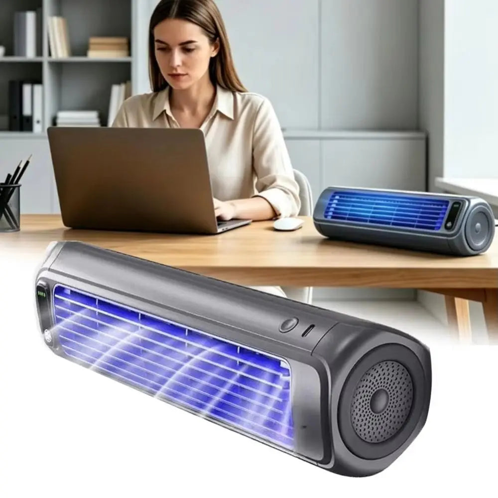 USB Rechargeable Bladeless Wall Mount Fan – Quiet & Portable Bladeless Wall Fan Axl