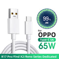 65W USB-C Fast Charging Cable 6.5A for OPPO Realme OnePlus USB-C Charging Cable Axl Beige 2m