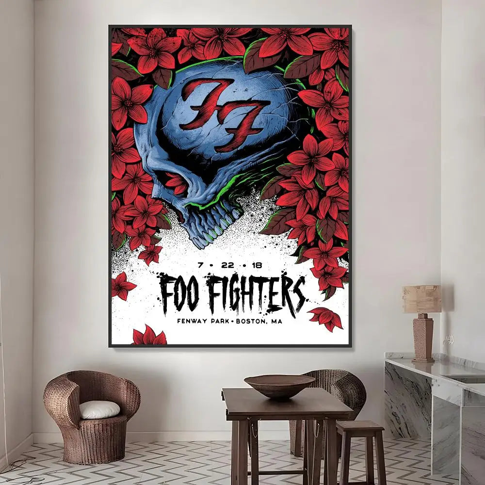 Foo Fighters Waterproof PVC Poster Stickers – Wall & Home Décor Poster Stickers Axl White01 30X40cmNoframe