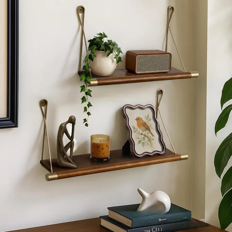 Retro Floating Wall Rack – Solid Wood Shelf & Home Organizer Floating Wall Shelf Axl