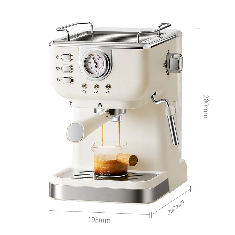 BALASHOV 20 Bar Semi-Auto Espresso Machine & Milk Frother Espresso Coffee Machine Axl WHITE EU