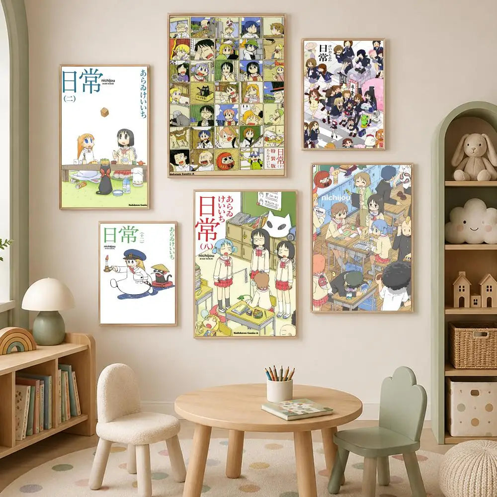 Nichijou My Ordinary Life Anime Wall Poster – Self-Stick HD Anime Wall Poster Axl