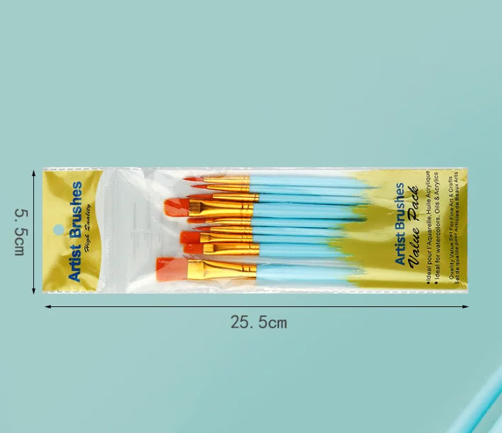 12-Piece Flat Nylon Paint Brush Set – Watercolor, Acrylic & Oil Art Paint Brushes Axl