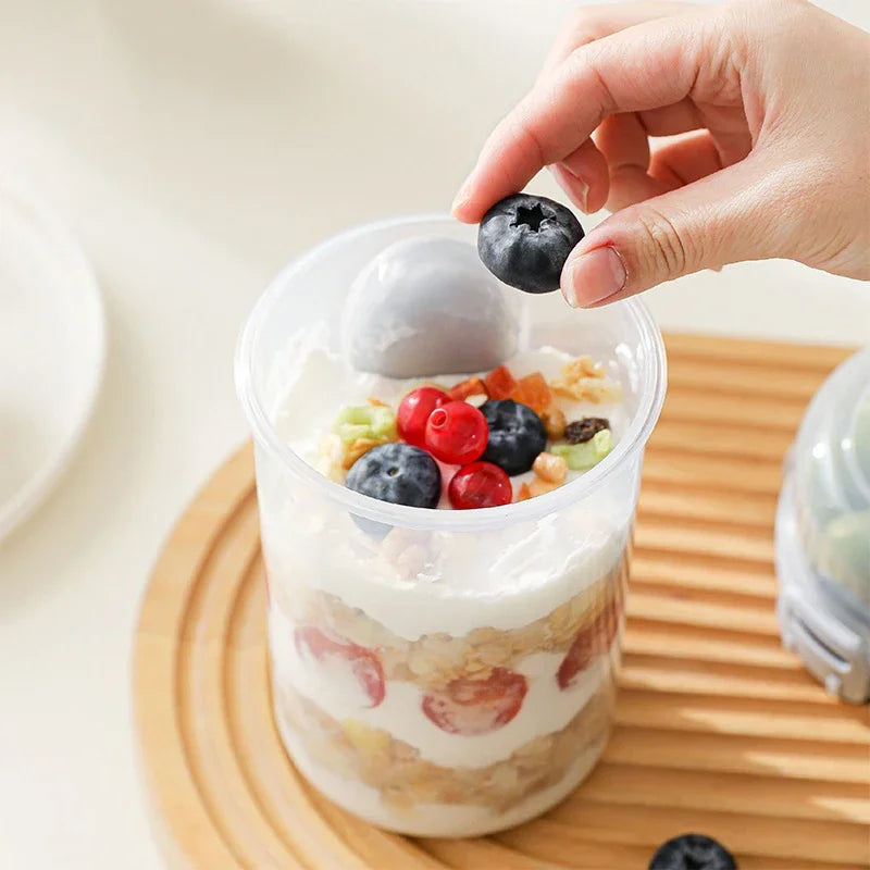 600ml Double-Layer Salad Cup with Dressing Holder & Fork Meal Prep Container Axl
