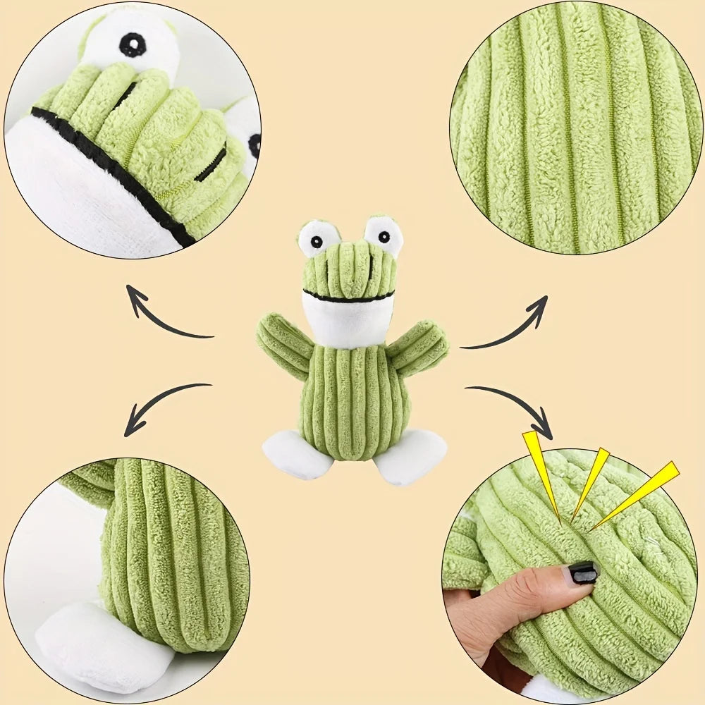 Frog Plush Dog Squeaky Toy – Chew Toy for Puppies & Small Dogs Plush Dog Toy Axl