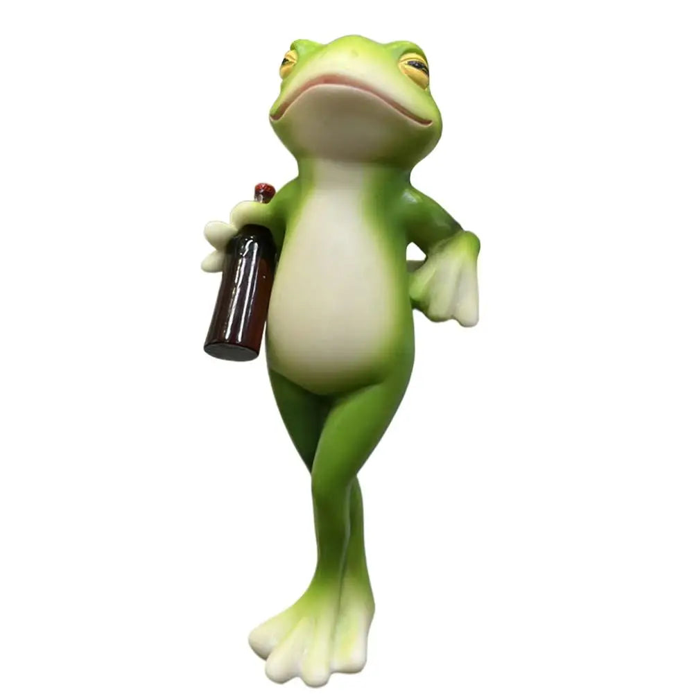 Mini Frog Figurine Hanging Flower Pot Ornament – Resin Decor Garden Figurine Axl A