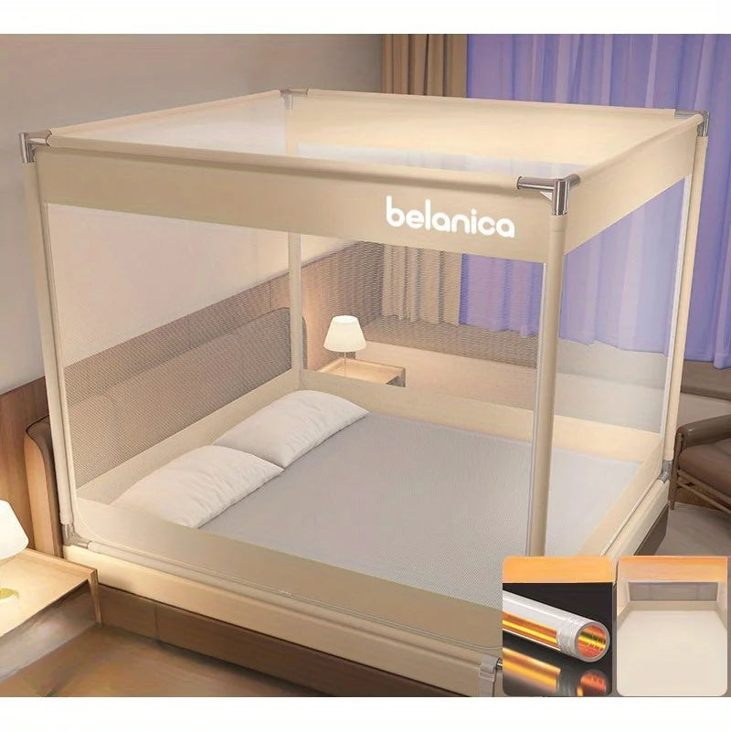 Yurt Mosquito Net for Bed – Anti-Drop Full-Bottom Canopy Bed Mosquito Net Axl Off-white 200.220.170