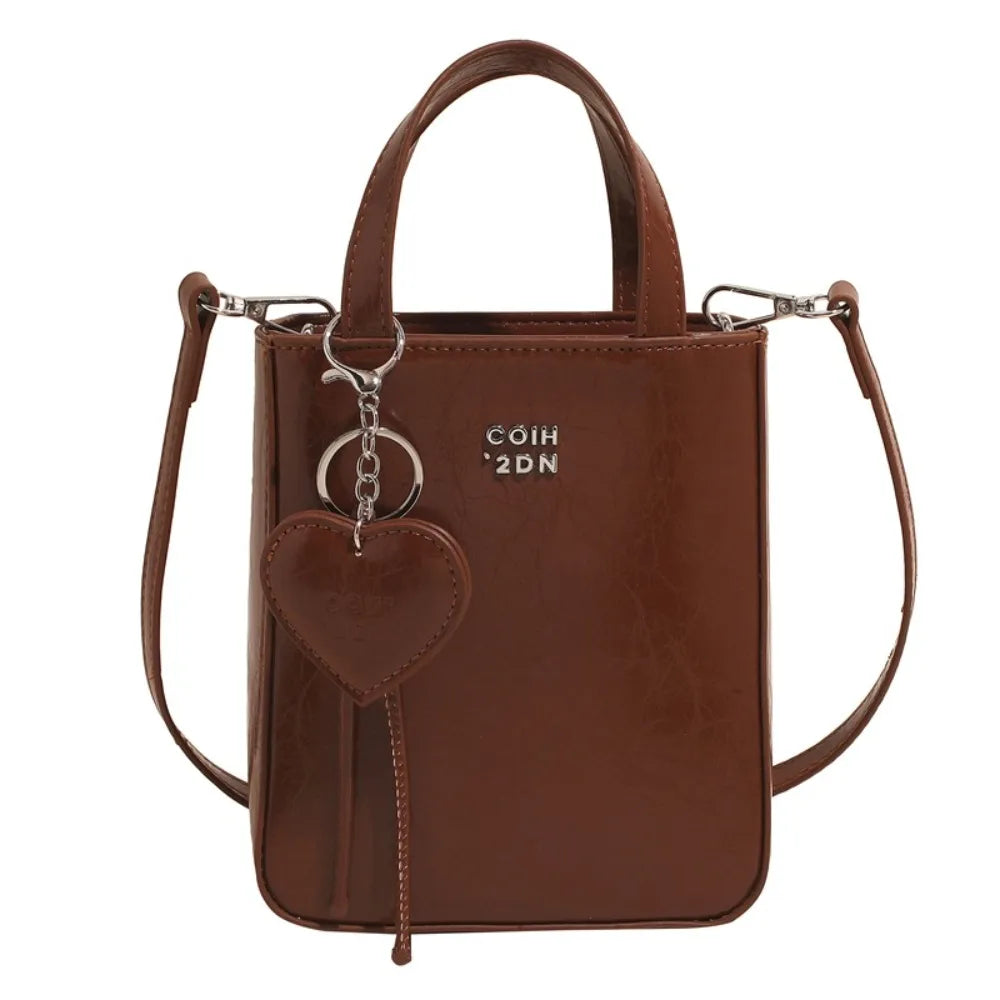 Women's PU Leather Crossbody Bag – Small Square Shoulder Purse Crossbody Shoulder Bag Axl Brown