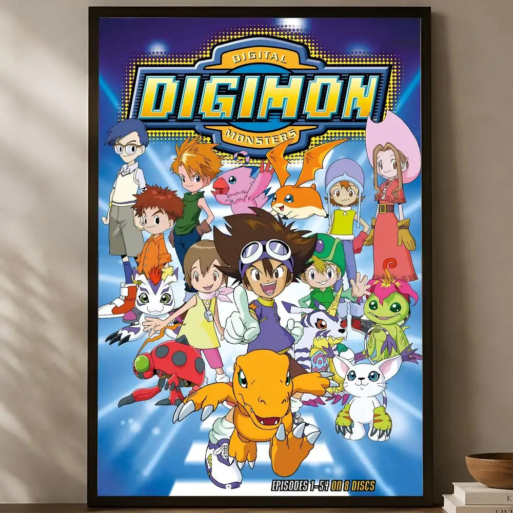 Anime Digimon Self-Stick HD Wall Art Poster – Waterproof Decor Wall Art Poster Axl White01 15X20cmNoframe