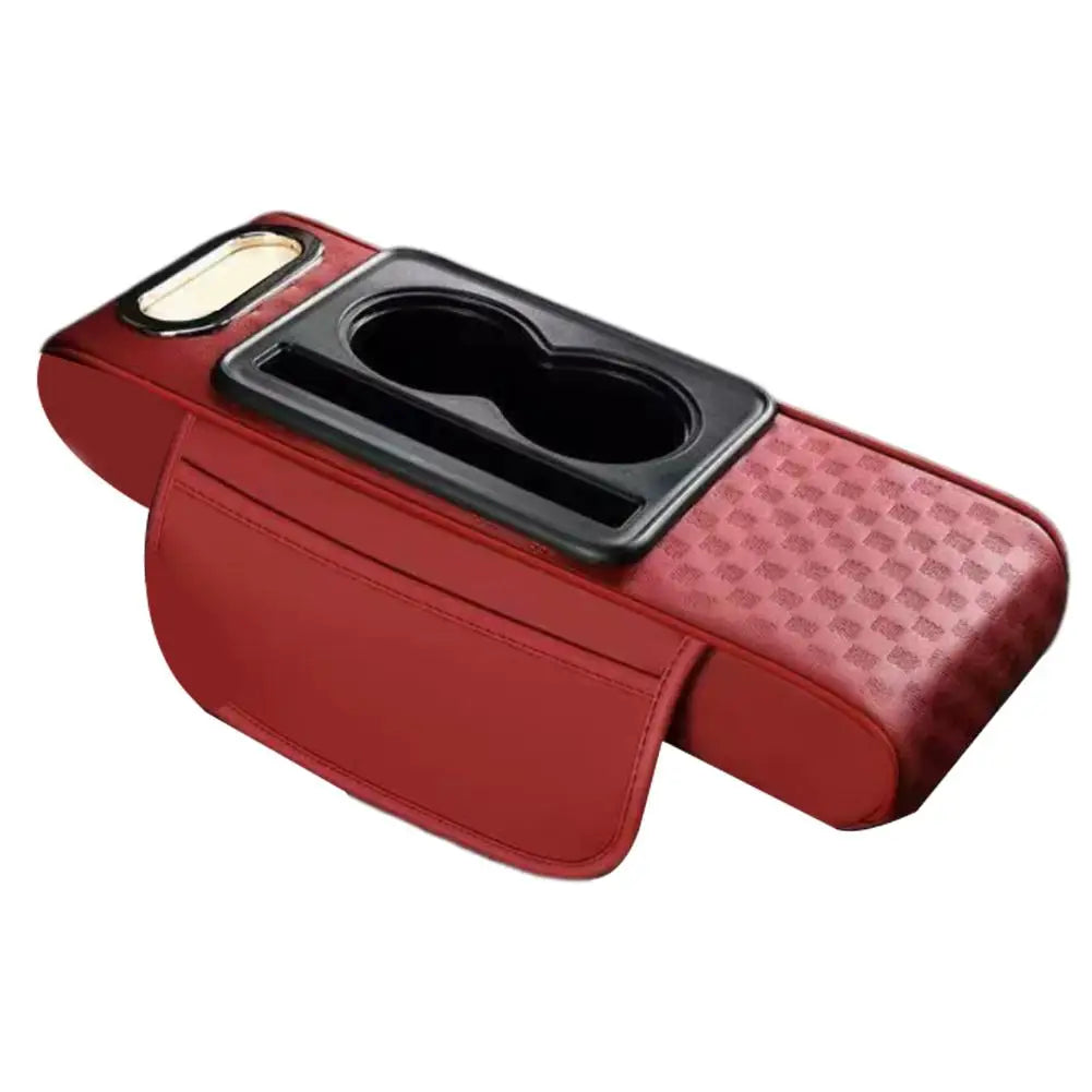 Car Armrest Cushion with Cup Holder & Tissue Pocket | Universal Car Armrest Cushion Axl G