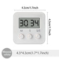 Digital LCD Kitchen Timer – Mute & Loud Alarm, 24-Hour Clock Digital Kitchen Timer Axl mousse white