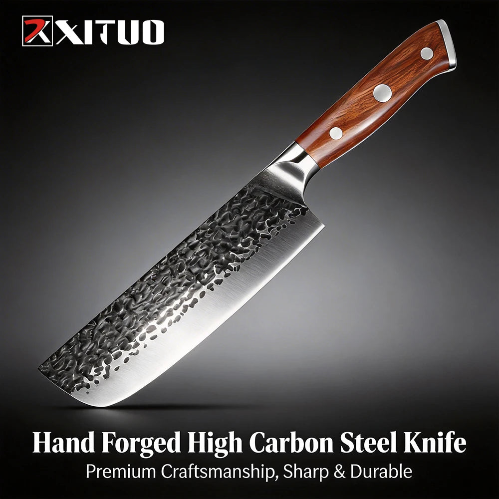 XITUO 7" Nakiri Knife – Japanese Vegetable Cleaver Pakkawood Nakiri Vegetable Knife Axl